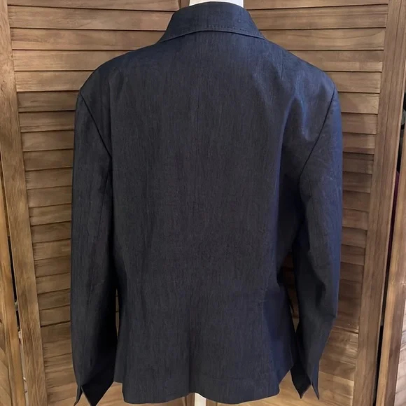 Talbots Stretch Dark Chambray Blazer - Picture 2 of 11